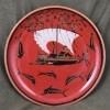 Greek Red Dionysus Ship 8-9 inch Plate