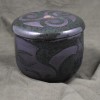 Matte Dragon Butterdish, Emerald on Black