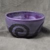 Matte-Patterned Spiral Purple on Black Bowl