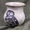Matte-Patterned  Owl White on Black Cup