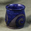 Matte-Patterned Spiral Blue on Black Mini Cup