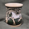 Triple Horse Green-White Beaker